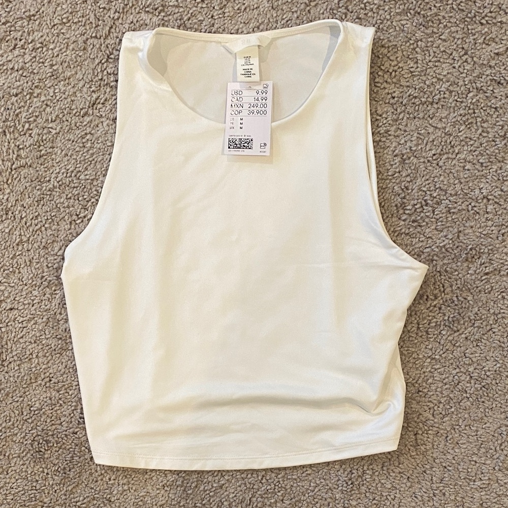 H&M Off White Sleeveless Women's Top